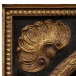 Ebony and Gold Round Wall Mirror