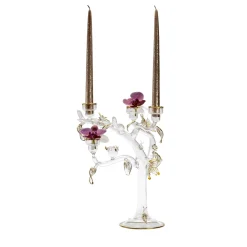 Eden Medium Gold Glass Candleholder