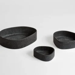 Egadi Black Set of 3 Bowls by Fabio Fazio
