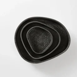 Egadi Black Set of 3 Bowls by Fabio Fazio