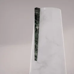 Elara White Carrara & Verde Alpi Vase