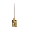 Elegant short Brushed Brass Candlestick Holder