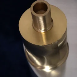 Elegant short Brushed Brass Candlestick Holder