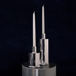 Elegant short Silver Plated Candle Holder