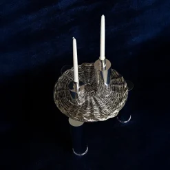 Elegant short Silver Plated Candle Holder