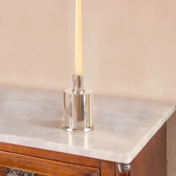 Elegant short Silver Plated Candle Holder