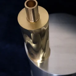 Elegant Tall Brushed Brass Candlestick Holder