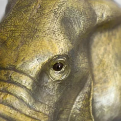 Elephant Head Brass Sculpture