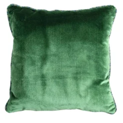 Emerald Carrè Cushion in silk velvet and jacquard fabric