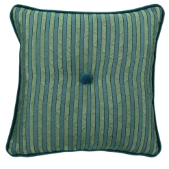 Emerald Carré Cushion in striped jacquard fabric