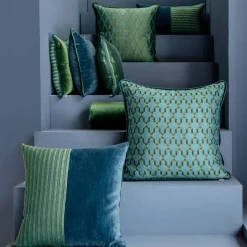 Emerald Roll Rullo Cushion in Silk Velvet
