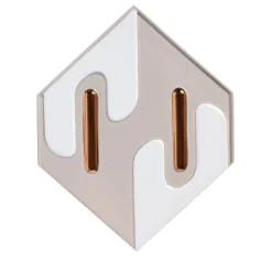 Enigma Glossy Lilac Grey Ceramic With Gold Details By Elena Salmistraro