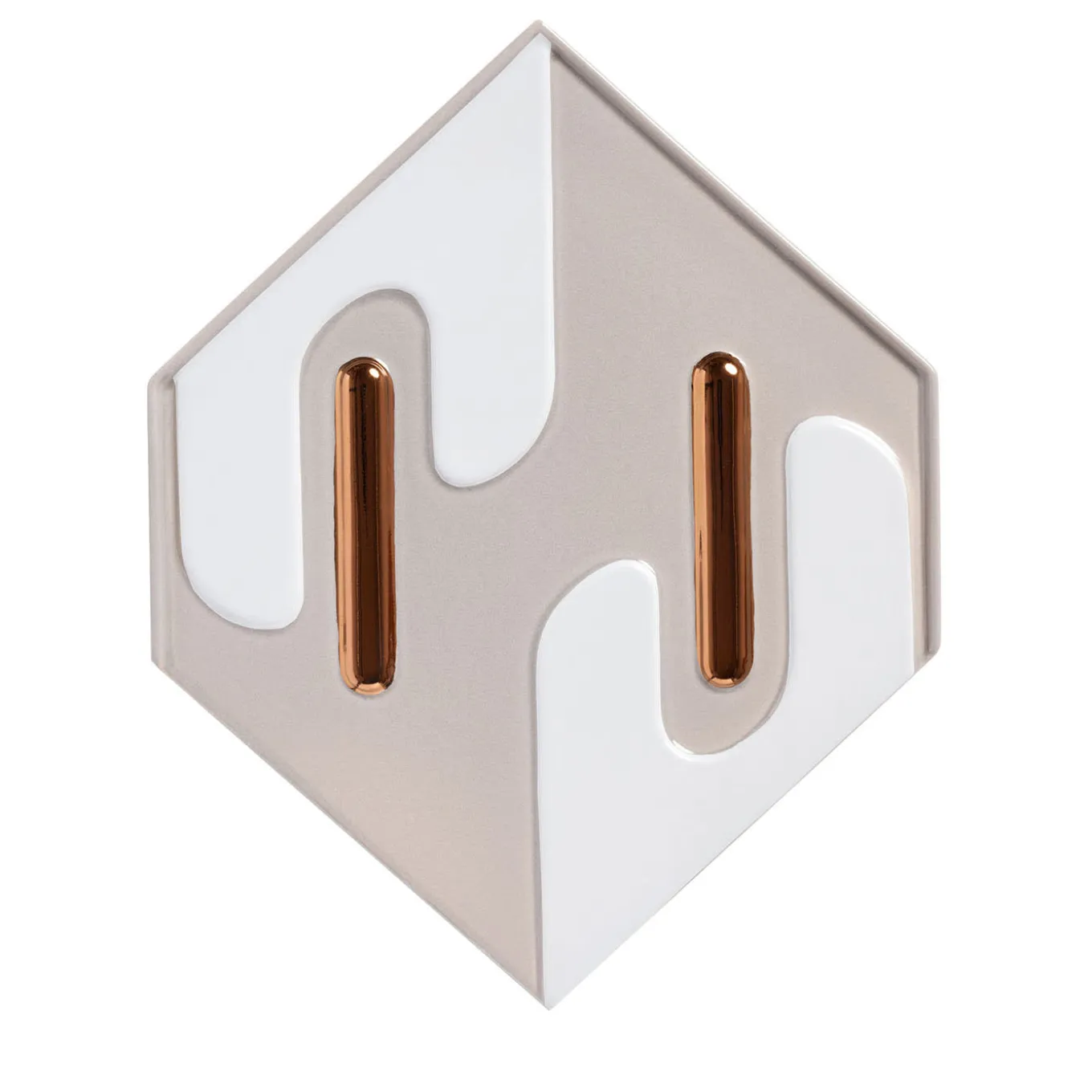 Enigma Glossy Lilac Grey Ceramic With Gold Details By Elena Salmistraro