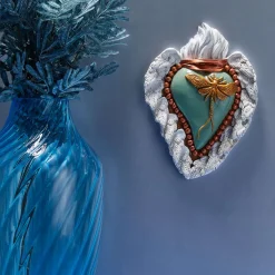 EPHEMERUS EFFECT TEAL AND GOLD CERAMIC HEART