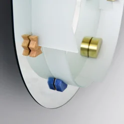 Essenza Oval Satin Glass Sculptural Mirror