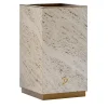 Eternal Small Square Backlit Travertine Marble Vase Holder by Bebo & Angel