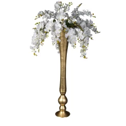 Eternity Madame Butterfly Faux Floral Composition with Gold Vase