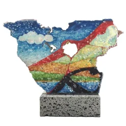 Etna Madre Majolica on Lava Stone #2