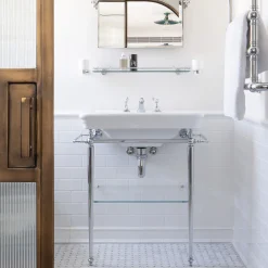 Etoile White Porcelain And Chrome Finish Console