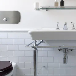 Etoile White Porcelain And Chrome Finish Console