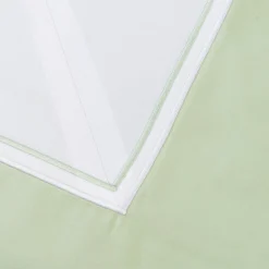 Eucalipto Green and White Cotton Satin Duvet Cover
