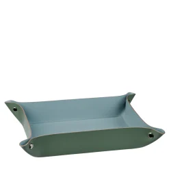 Eucalyptus and sky blue leather vide poche #1