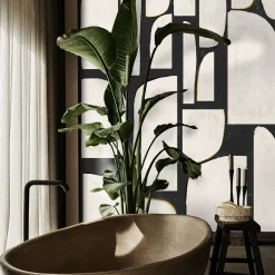 Extra Large Black and White Abstract Wallpaper