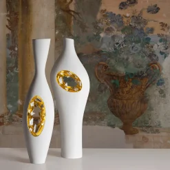 Falling in Love Gold Couple Vases