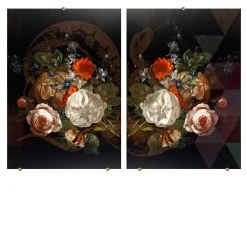 Fancy Bouquet Glass Decorative Panel #1