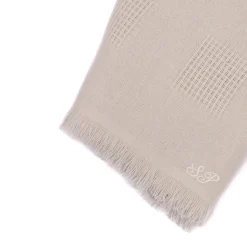 Farnese Light Powder 100% Cashmere Single Plaid with short fringes