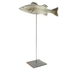 Fat white seabass sculpture