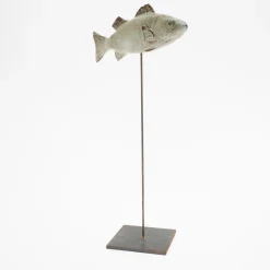 Fat white seabass sculpture