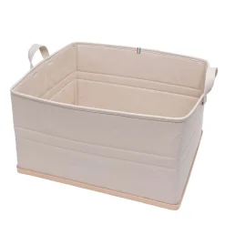 Favignana Rectangular Cream Faux Leather Basket