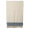 Feaci Embroidered Blue & White Blanket