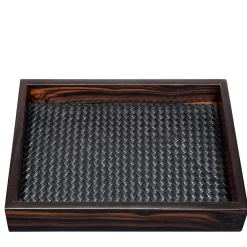 Febe Ebony Handwoven Rectangular Valet Tray