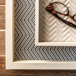 Febe Waxed Cotton Rectangular White Valet Tray