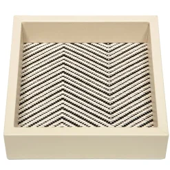 Febe Waxed Cotton Square Valet Tray Small