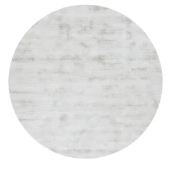 Feel Round Gray Pearl Round Banana Silk Rug