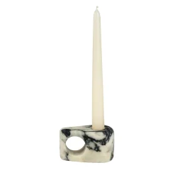FIAMMA satin Paonazzo marble Triangular candle holder