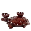 Fiamme Bestiali Burgundy Turtle Ceramic Candleholder