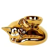 Fiamme Bestiali Golden Kitten Ceramic Candleholder