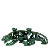 Fiamme Bestiali Green Panther Ceramic Candleholder
