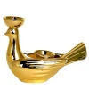 Fiamme Bestiali Large Golden Dove Ceramic Candleholder