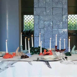 Fiamme Bestiali Lobster-Red Greyhound Ceramic Candleholder