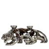 Fiamme Bestiali Platinum Panther Ceramic Candleholder