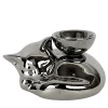 Fiamme Bestiali Platinum Kitten Ceramic Candleholder