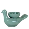 Fiamme Bestiali Small Slate-Blue Dove Ceramic Candleholder