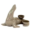 Fiamme Bestiali Taupe Seal Ceramic Candleholder