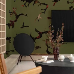 Find Me In The Dark Army Green Wallpaper by Magnus Gjoen