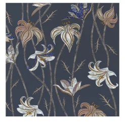 Fiori Blu Ardesia Wallpaper